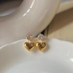 Solitaire Heart Earrings