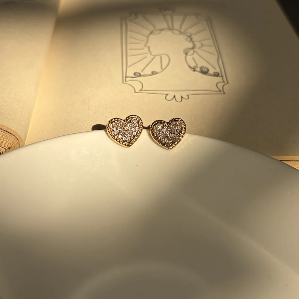 IMG_1286 Dia Heart Studs - Image 1