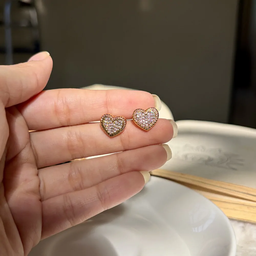 Dia Heart Studs - Image 2